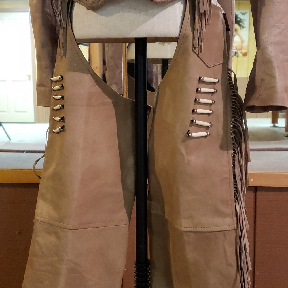 Leather motorcycle chaps pants